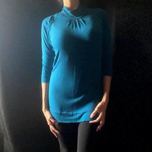 ⭐️ Mock Turtleneck 3/4 Sleeve Teal Tunic Top